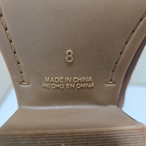 Beige Booties Fall Color Suede Women's Size 8 Old Navy Block Heel Almond Toe - Picture 10 of 10